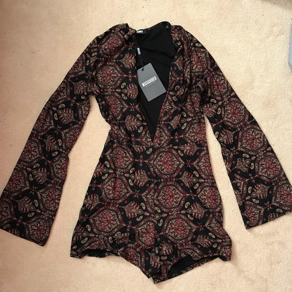 NWT Missguided Pattern bodycon romper